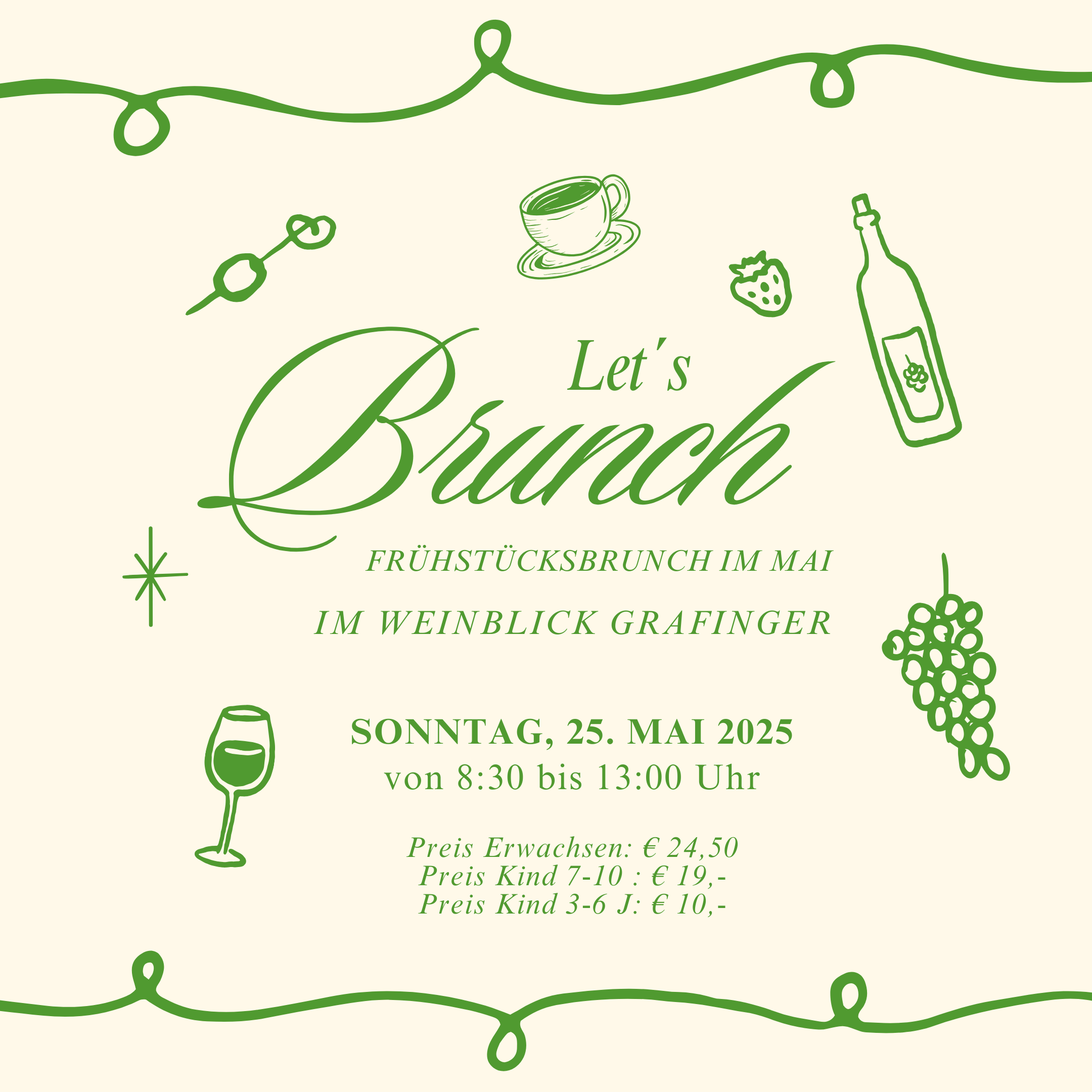 Frühstücksbrunch 25.5. im WEINBLICK Grafinger